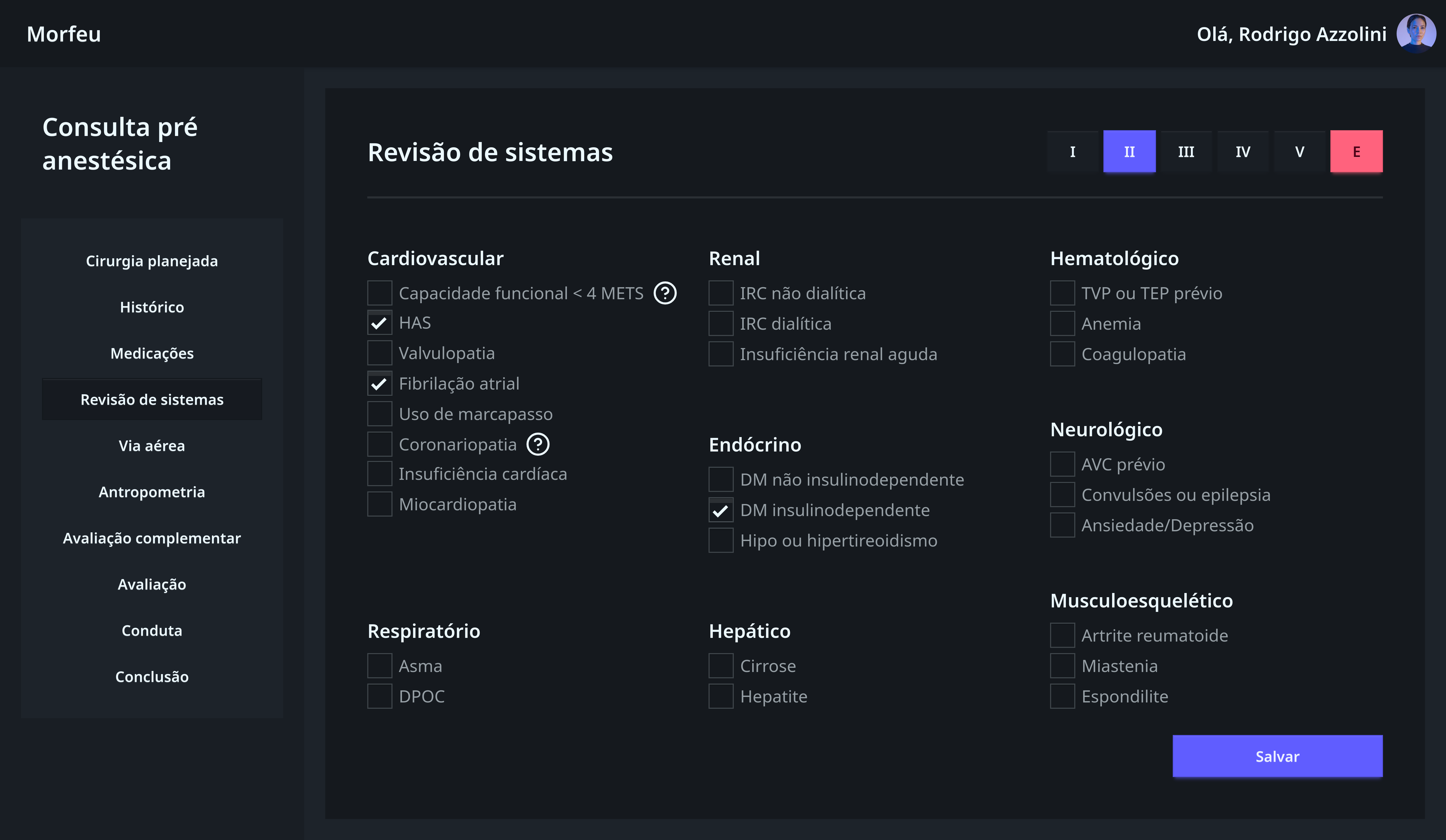 Interface do Morfeu em desktop
